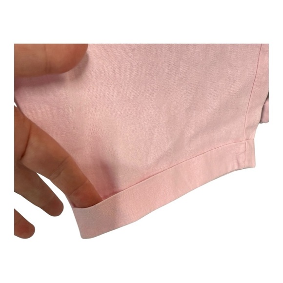 J. Crew Linen Blend Pull On Drawstring Cuffed Ankle Pants in Pale Pink Preppy - Picture 14 of 14